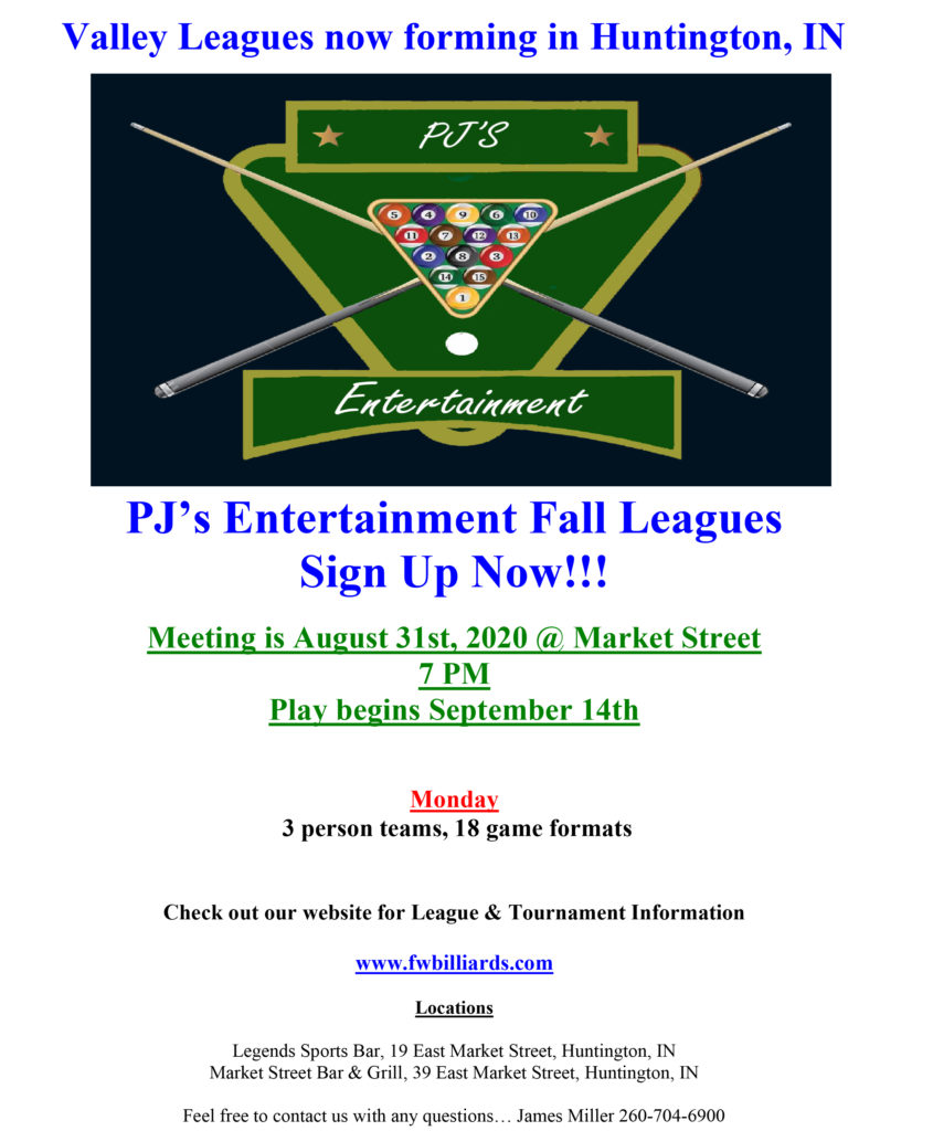 Fort Wayne Billiards League Pool, Lots of Fun, so come out and join in on the fun